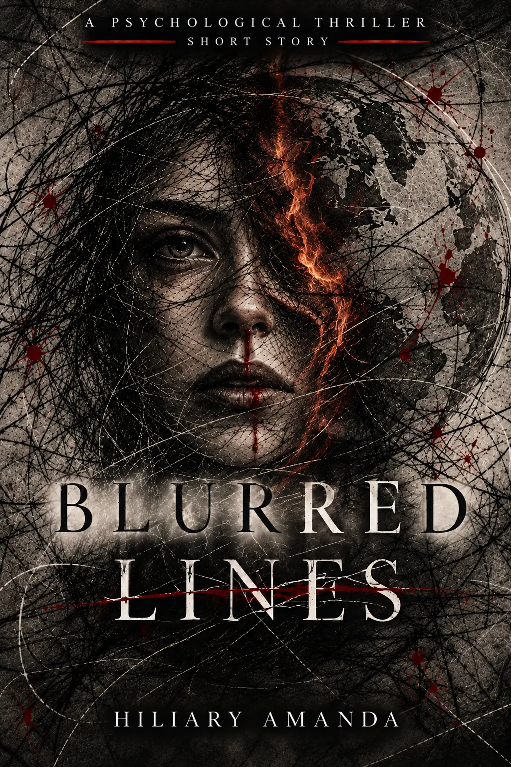 Blurred Lines cover, one side of the reversible short-story book